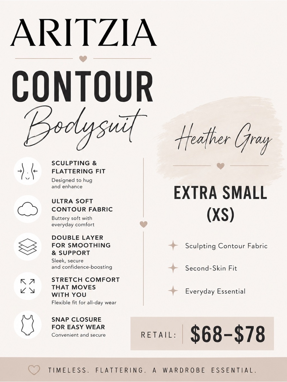 Aritzia Contour Bodysuit - Heather Gray